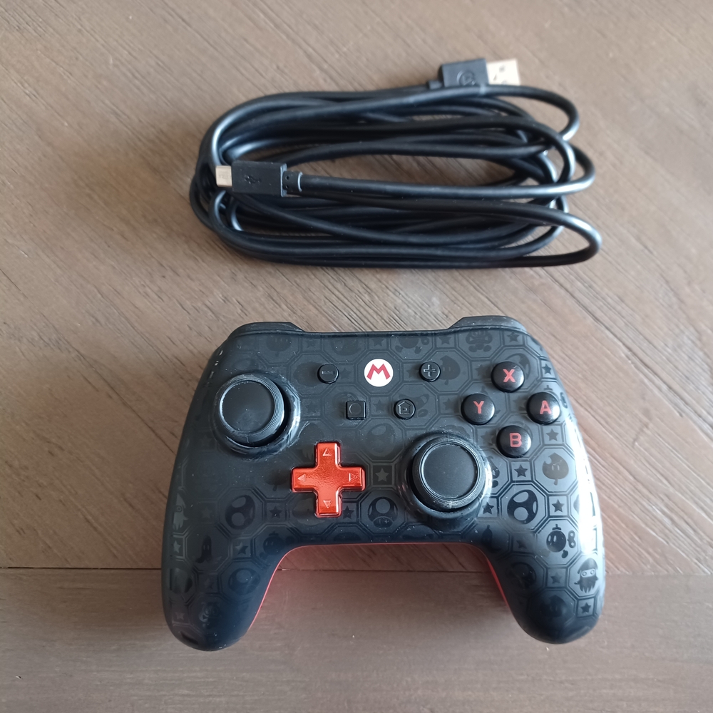 Nintendo Black and Orange Controller with USB Cable